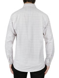 Beige Windowpane Checkered Dress Shirt