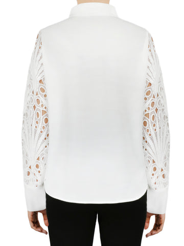 Cutout Sleeve Button Down