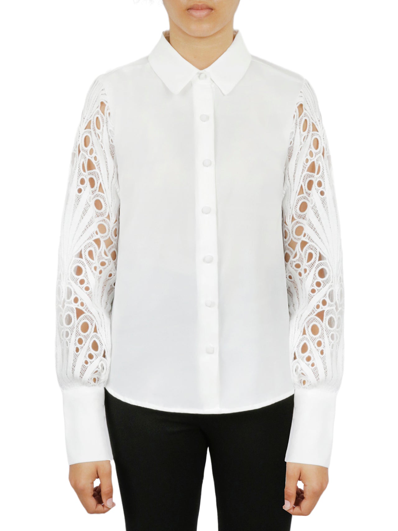  Miss Selen Cutout Sleeve Button Down - Black - Bonton