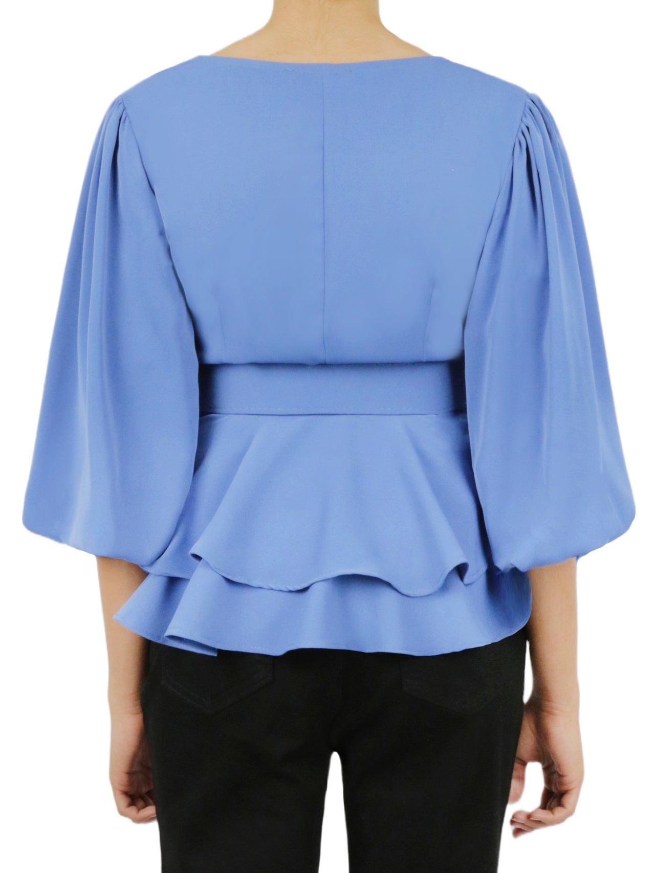  Belted Solid Top - Indigo - Bonton