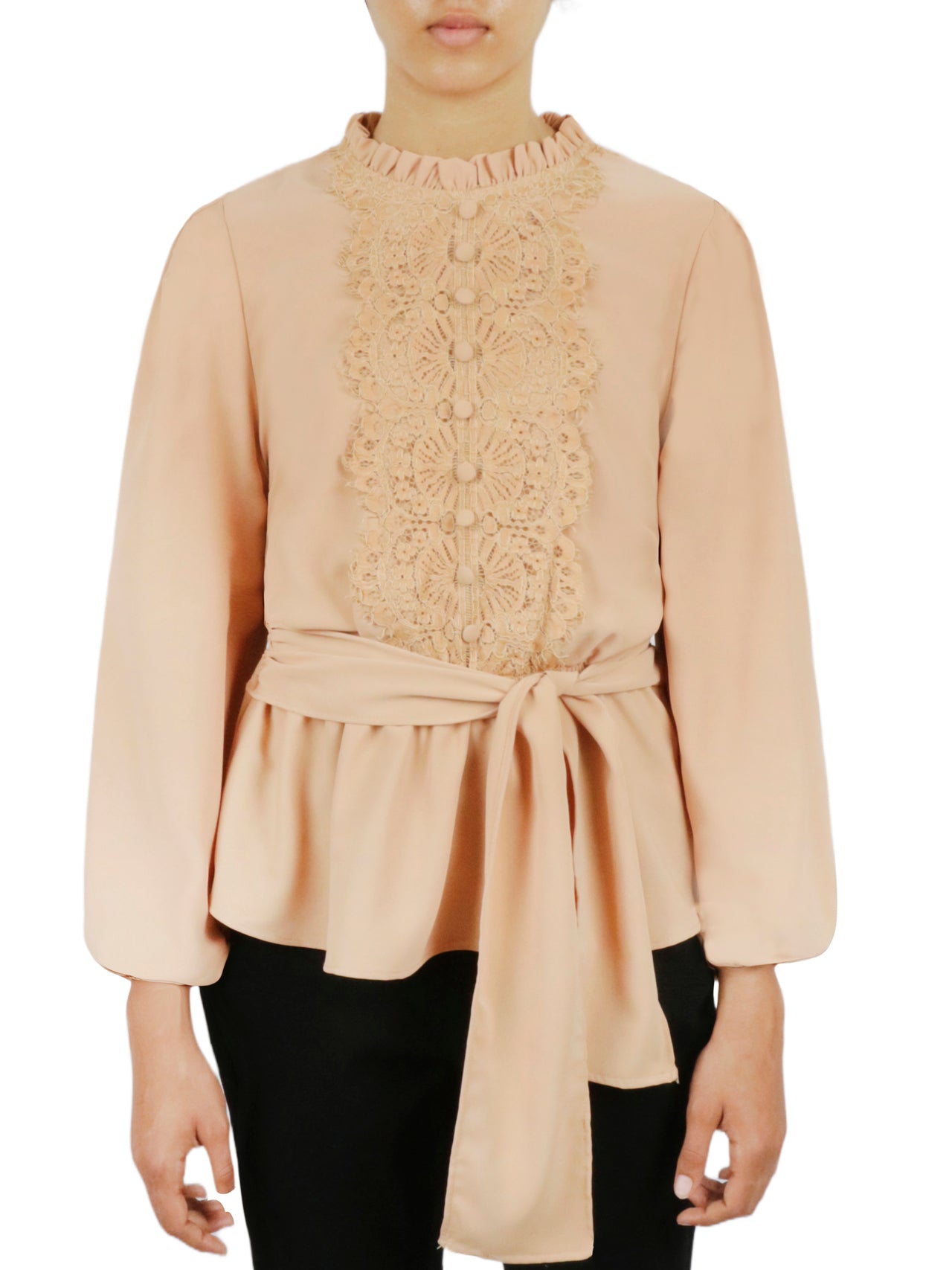  Embellished Crochet Shirt - Black - Bonton