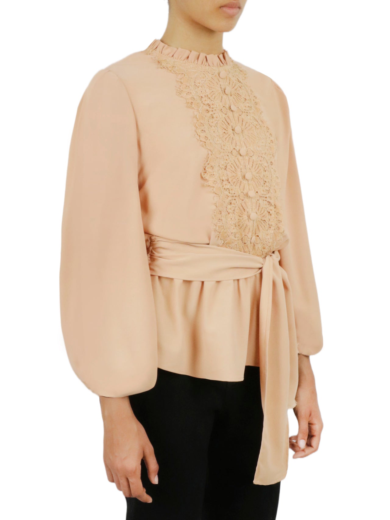  Embellished Crochet Shirt - Mink - Bonton