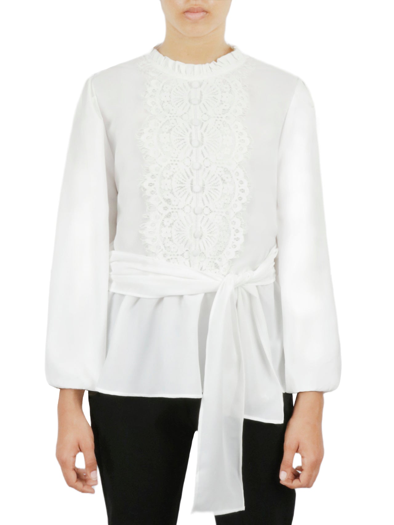  Embellished Crochet Shirt - Black - Bonton