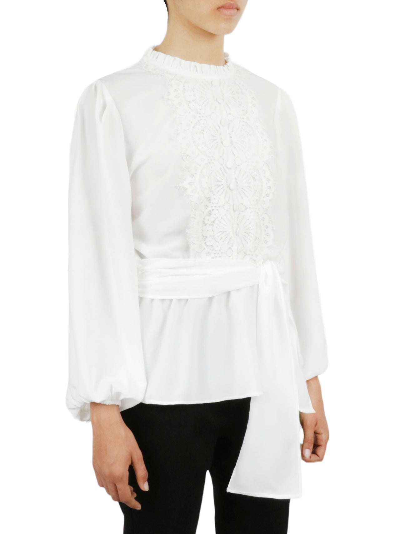  Embellished Crochet Shirt - Black - Bonton