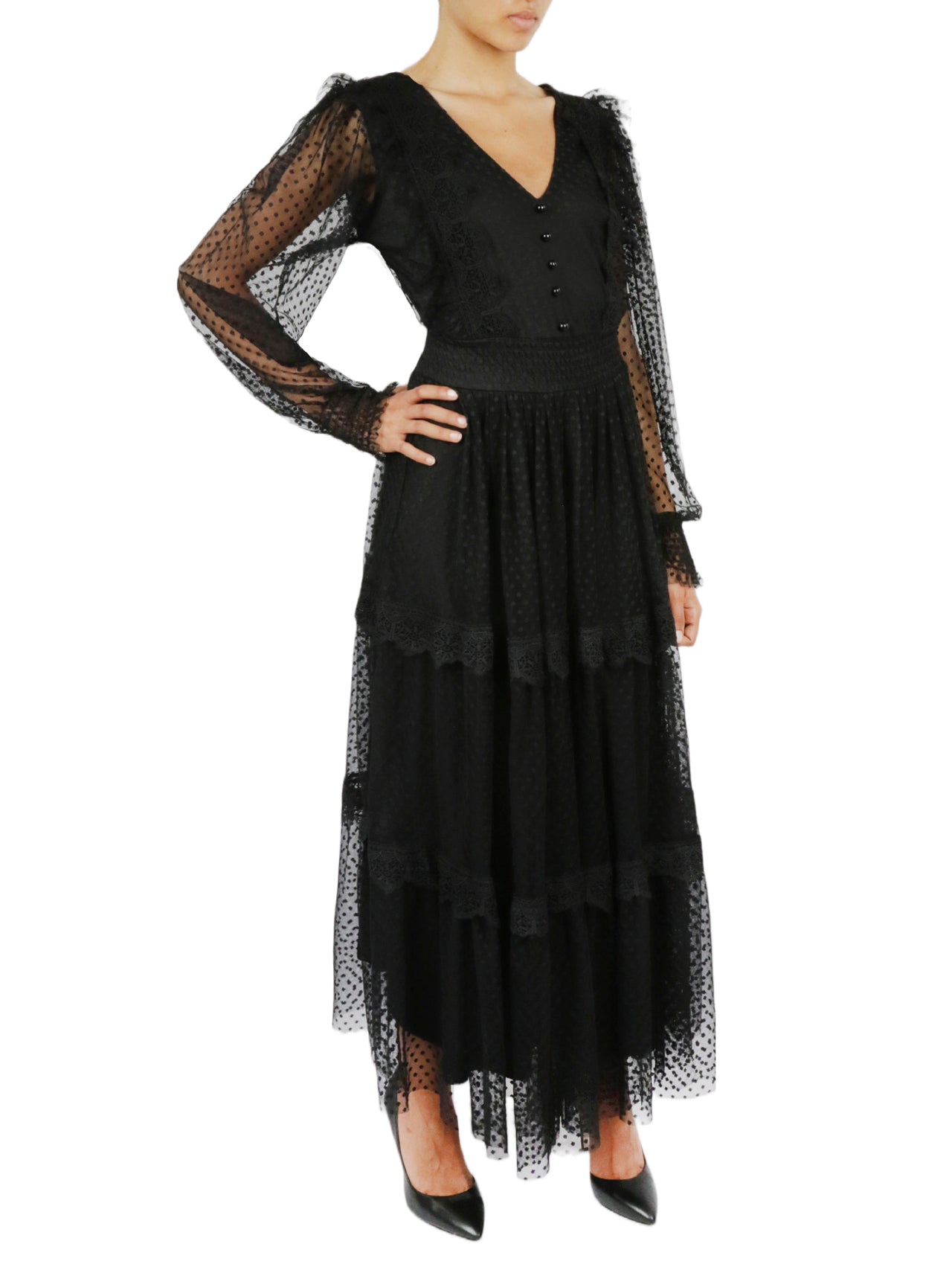  Miss Selen Belted Lace Dress - Emerald - Bonton