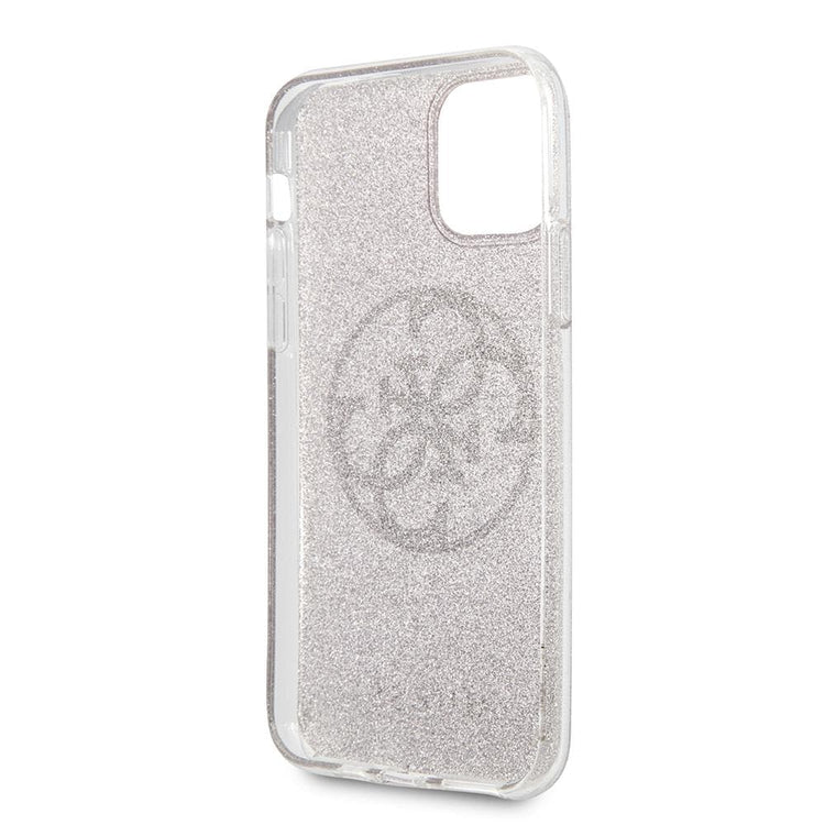 iPhone 11 Pro - Hard Case Pink Glitter With Circle Logo - Guess