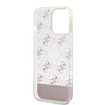 iPhone 14 Plus - PC/TPU Pink Iml Case Electroplated 4G Pattern Bottom Stripe Script Logo - Guess