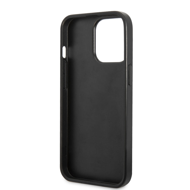 iPhone 14 Pro - PC/TPU Black Glitter Flakes Case Script Metal Logo - Guess2