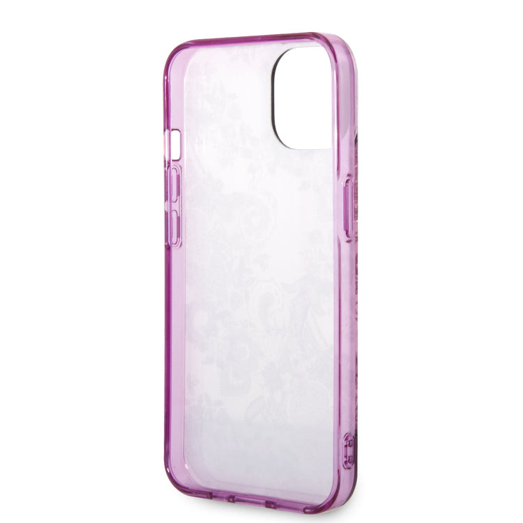 iPhone 14 Plus - PC/TPU Fuschia Iml Case Double Layer Electroplated Camera Outline Toile De Jouy - Guess2