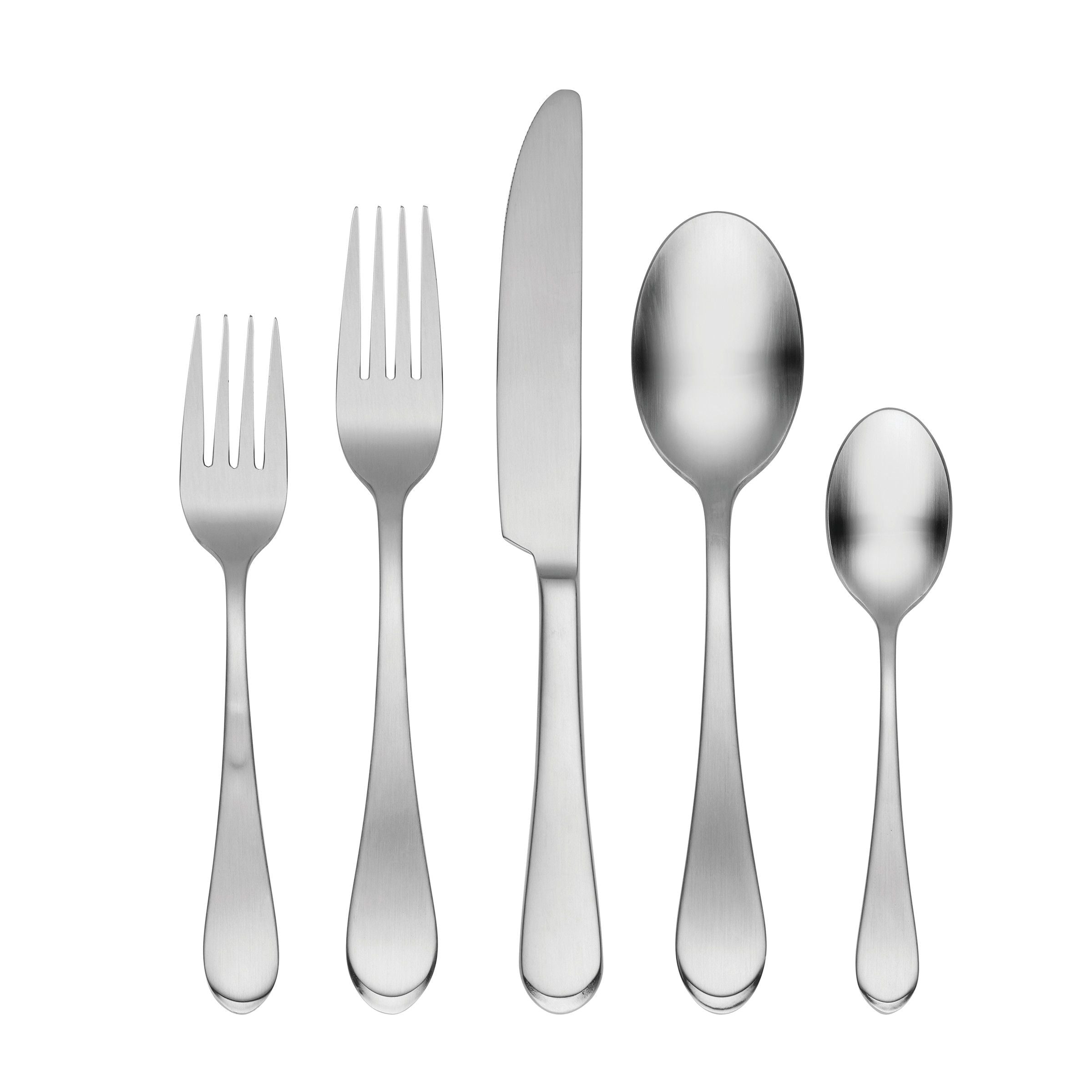  Oneida Satin Icarus 45-Piece Flatware Set - Stainless Steel - Bonton