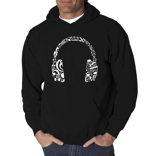 Word Art Hooded Sweatshirt - Music Note Headphones
