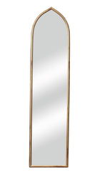 Arched Gold Metal Wall Mounted Mirror