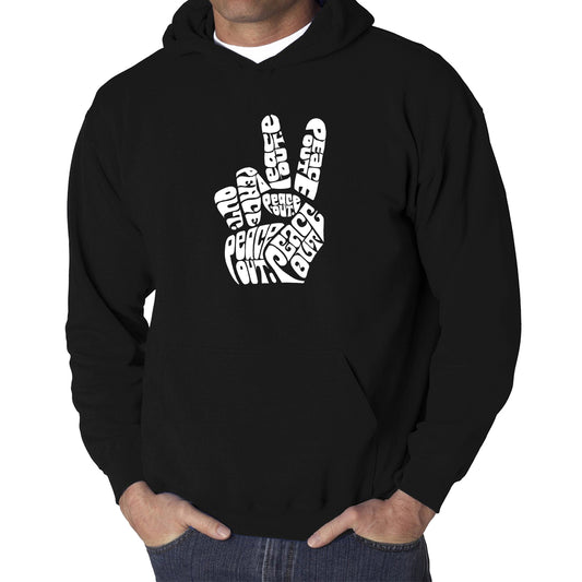 Word Art Hooded Sweatshirt - Peace Out