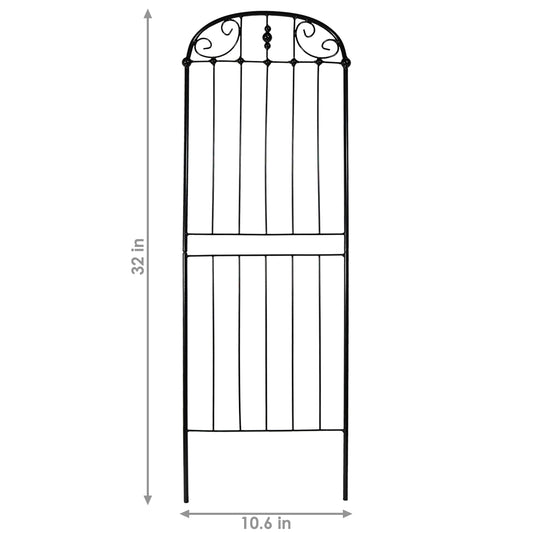 Metal Wire Traditional Garden Trellis for Climbing Plants and Flowers - 32" H - Black - 2-Pack