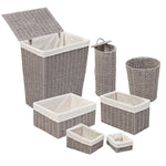 Twisted Paper Rope Woven Bathroom Storage Basket 7 Piece Set