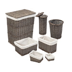 Split Willow Woven Bathroom Storage Basket 7 Piece Set