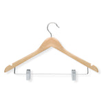 Wooden Maple Clip Hangers for Suits, 12-Pack