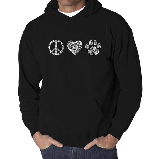 Word Art Hooded Sweatshirt - Peace Love Cats