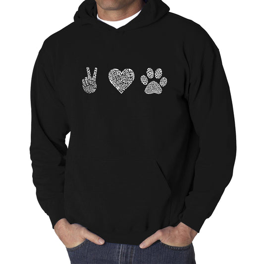Word Art Hooded Sweatshirt - Peace Love Dogs