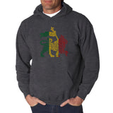 Word Art Hooded Sweatshirt - Rasta Lion - One Love