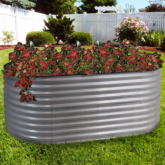 Large Oval Steel Raised Garden Bed