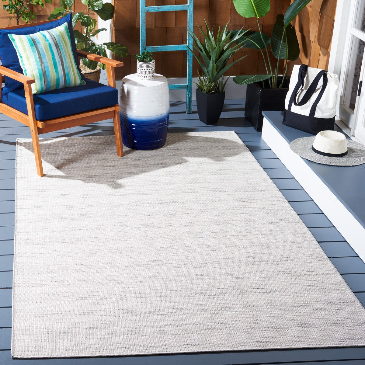  Safavieh Hampton 231 Indoor / Outdoor Rug - Aqua / Ivory - Bonton