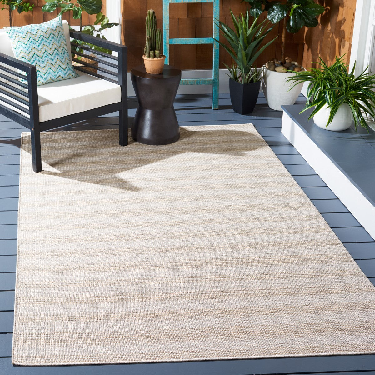  Safavieh Hampton 231 Indoor / Outdoor Rug - Black / Grey - Bonton