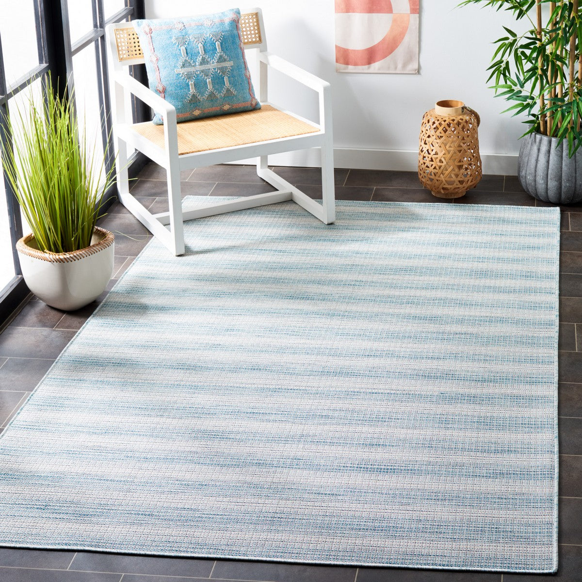  Safavieh Hampton 231 Indoor / Outdoor Rug - Black / Grey - Bonton