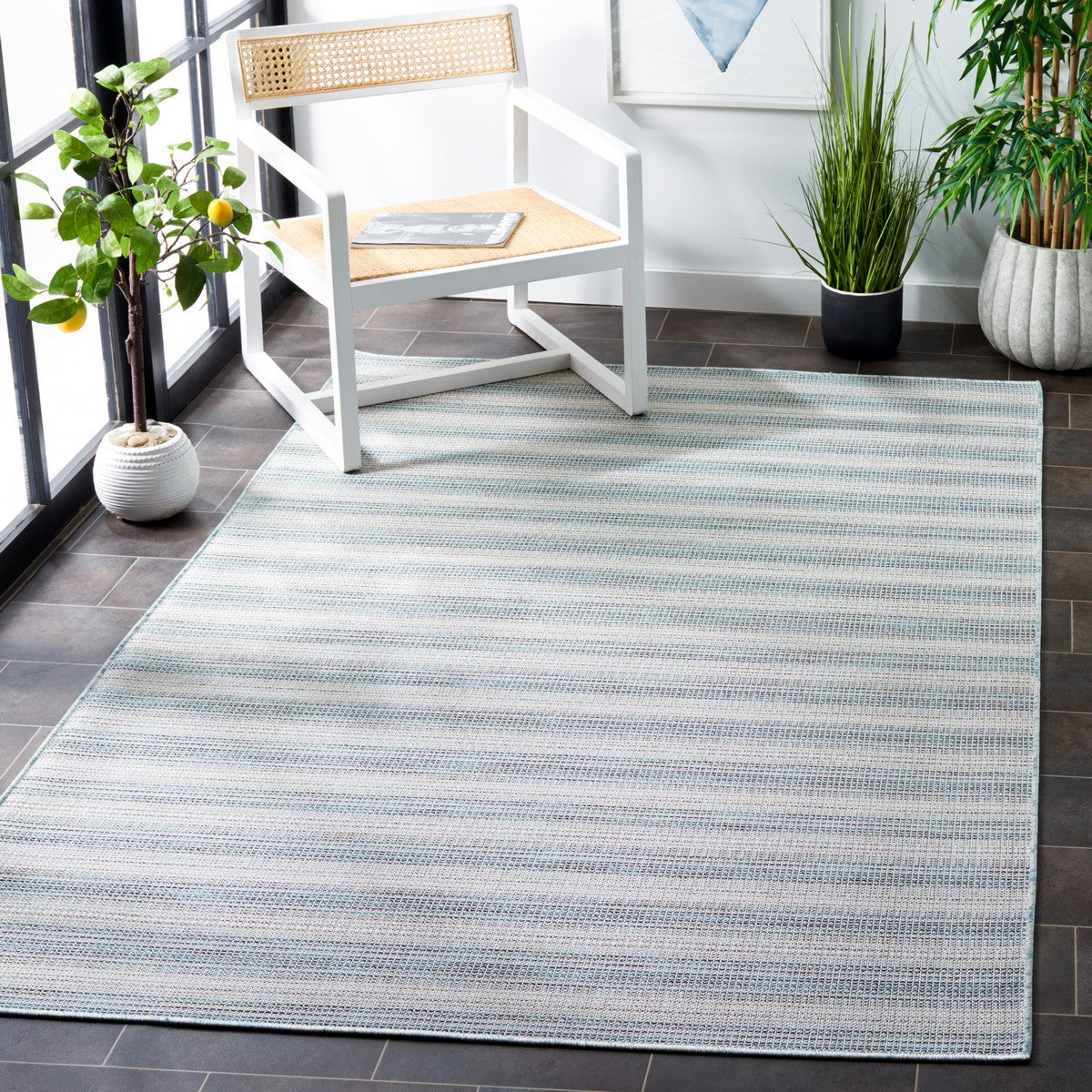  Safavieh Hampton 231 Indoor / Outdoor Rug - Black / Grey - Bonton