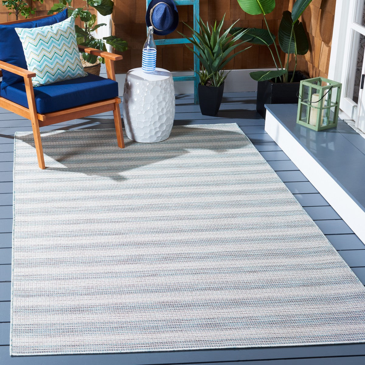  Safavieh Hampton 231 Indoor / Outdoor Rug - Black / Grey - Bonton