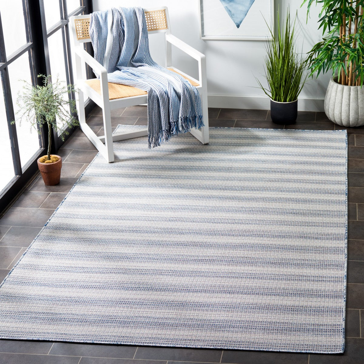  Safavieh Hampton 231 Indoor / Outdoor Rug - Black / Grey - Bonton