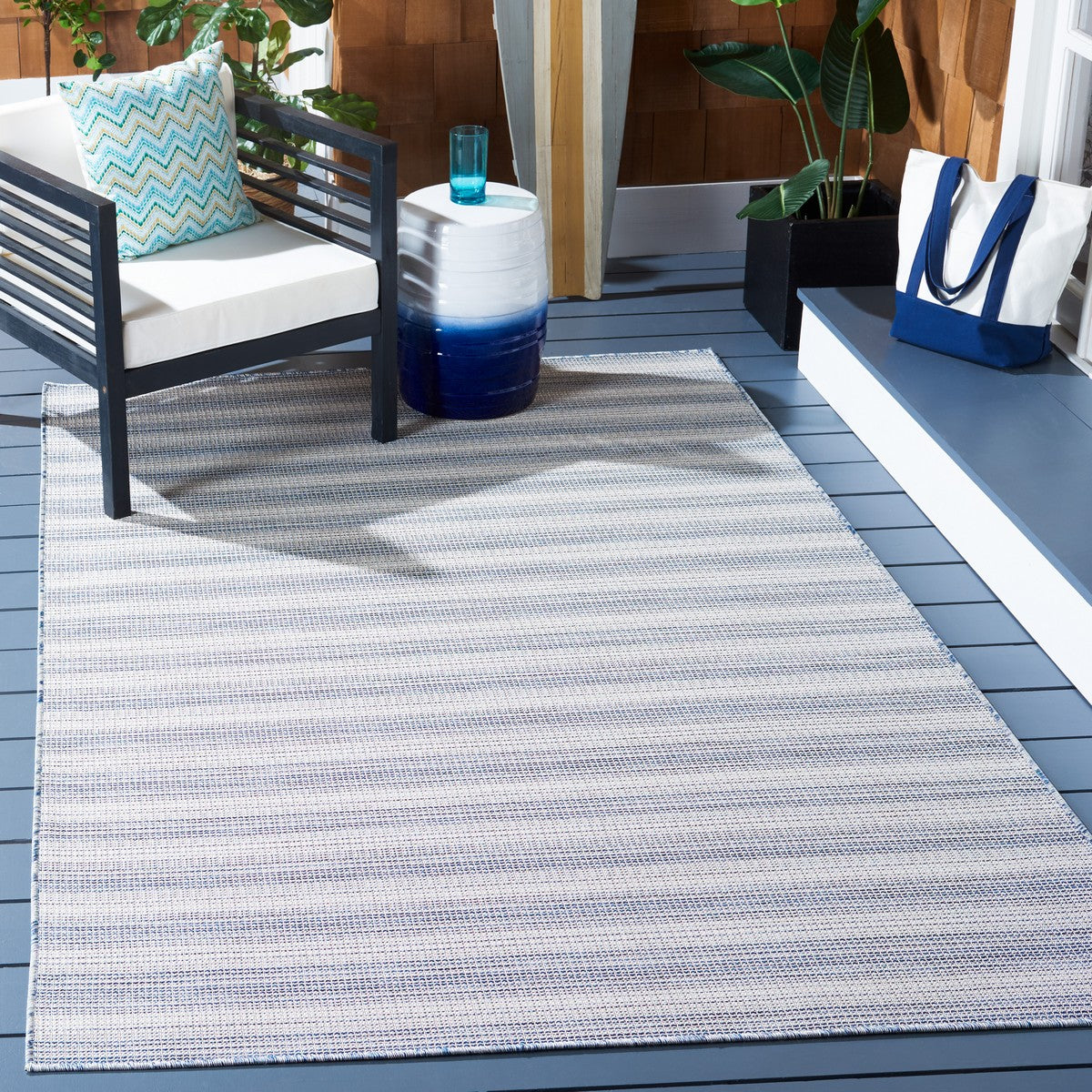  Safavieh Hampton 231 Indoor / Outdoor Rug - Aqua Ivory / Multi - Bonton