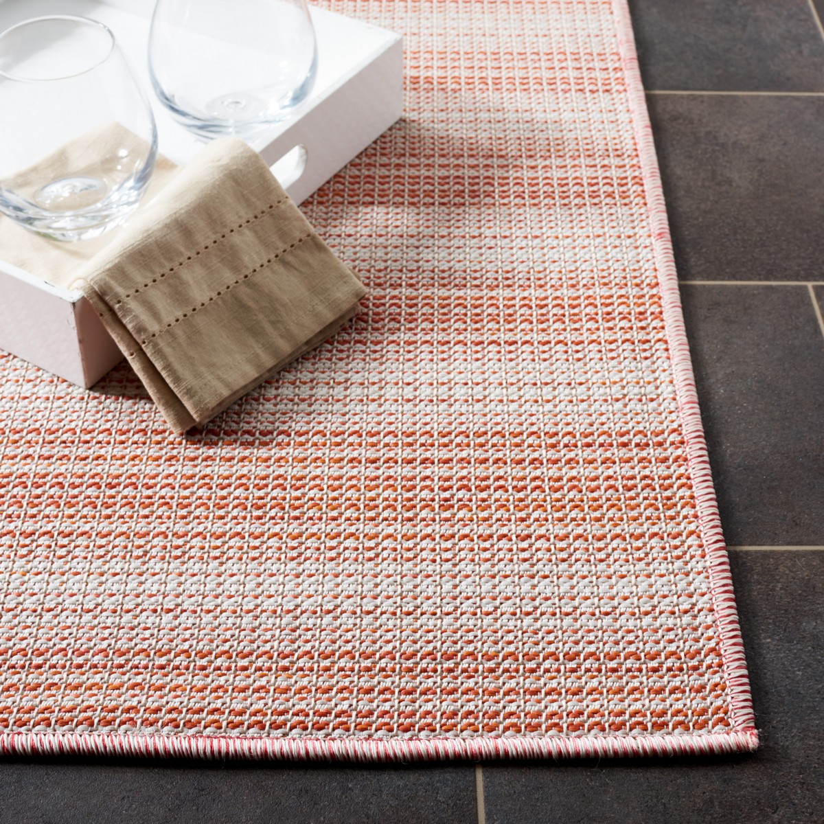  Safavieh Hampton 231 Indoor / Outdoor Rug - Brown / Multi - Bonton