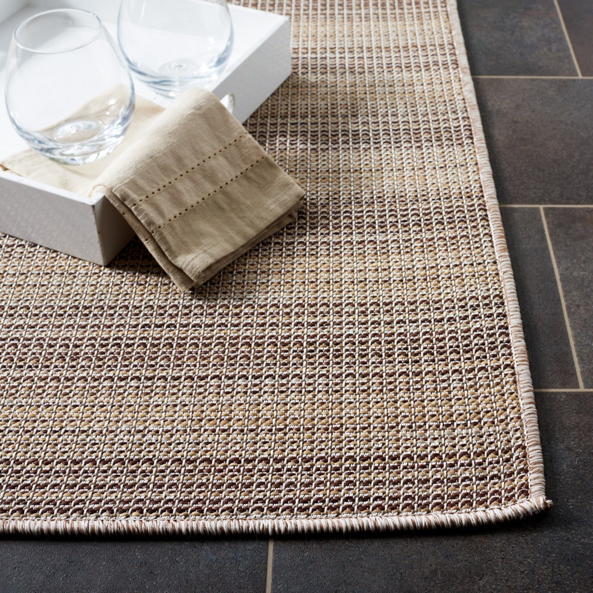  Safavieh Hampton 231 Indoor / Outdoor Rug - Brown / Multi - Bonton