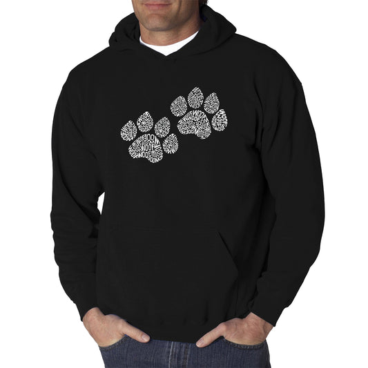 Word Art Hooded Sweatshirt - Woof Paw Prints