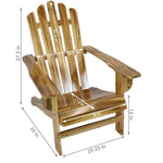 Natural Fir Wood Rustic Lounge Backyard Patio Adirondack Chair - Light Charred Finish