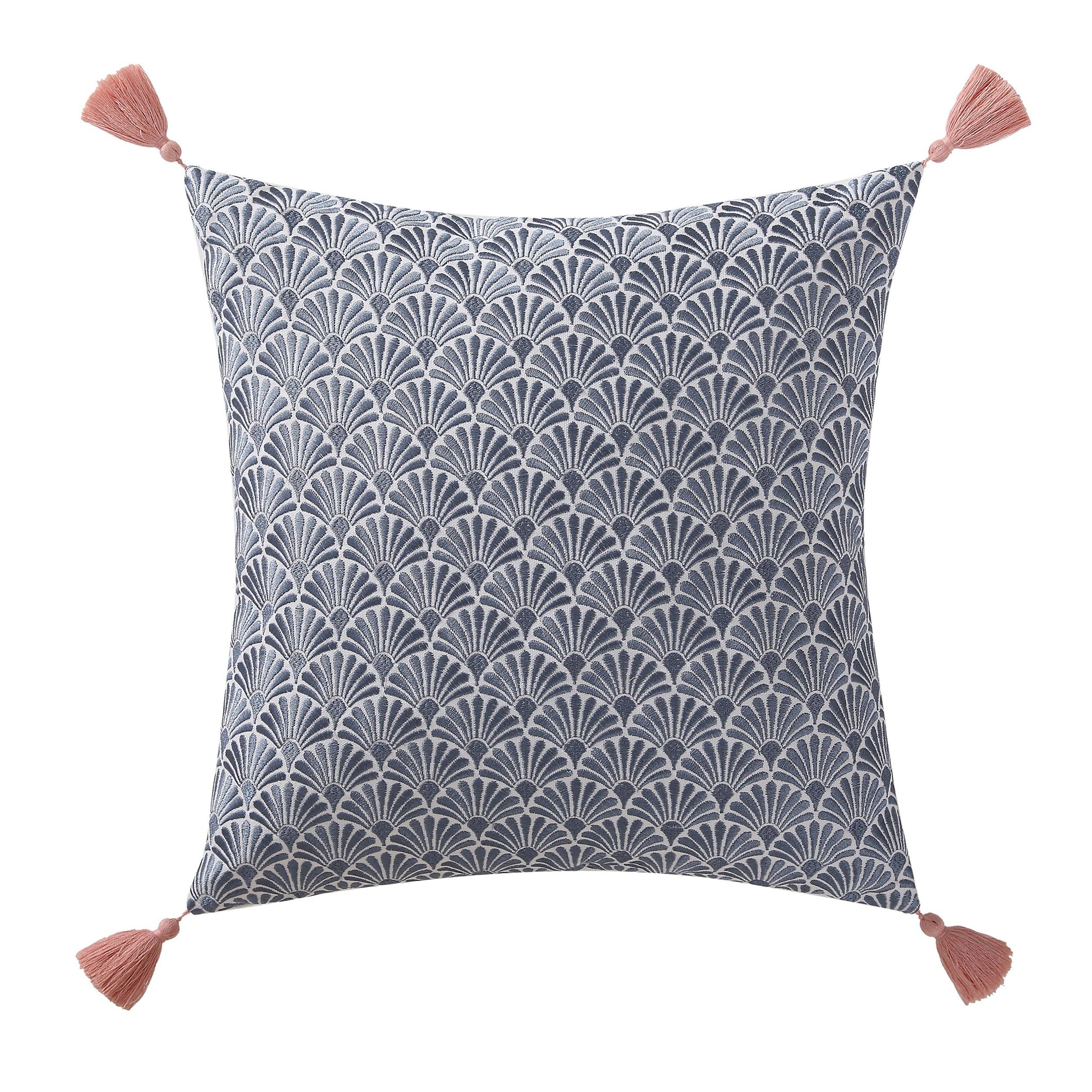  Indienne Paisley Pillow - Navy and White - Bonton