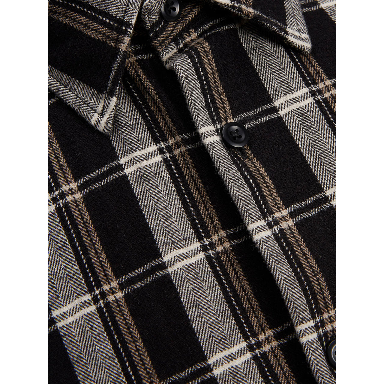  Jack & Jones Herringbone Long Sleeve Shirt - Black - Bonton