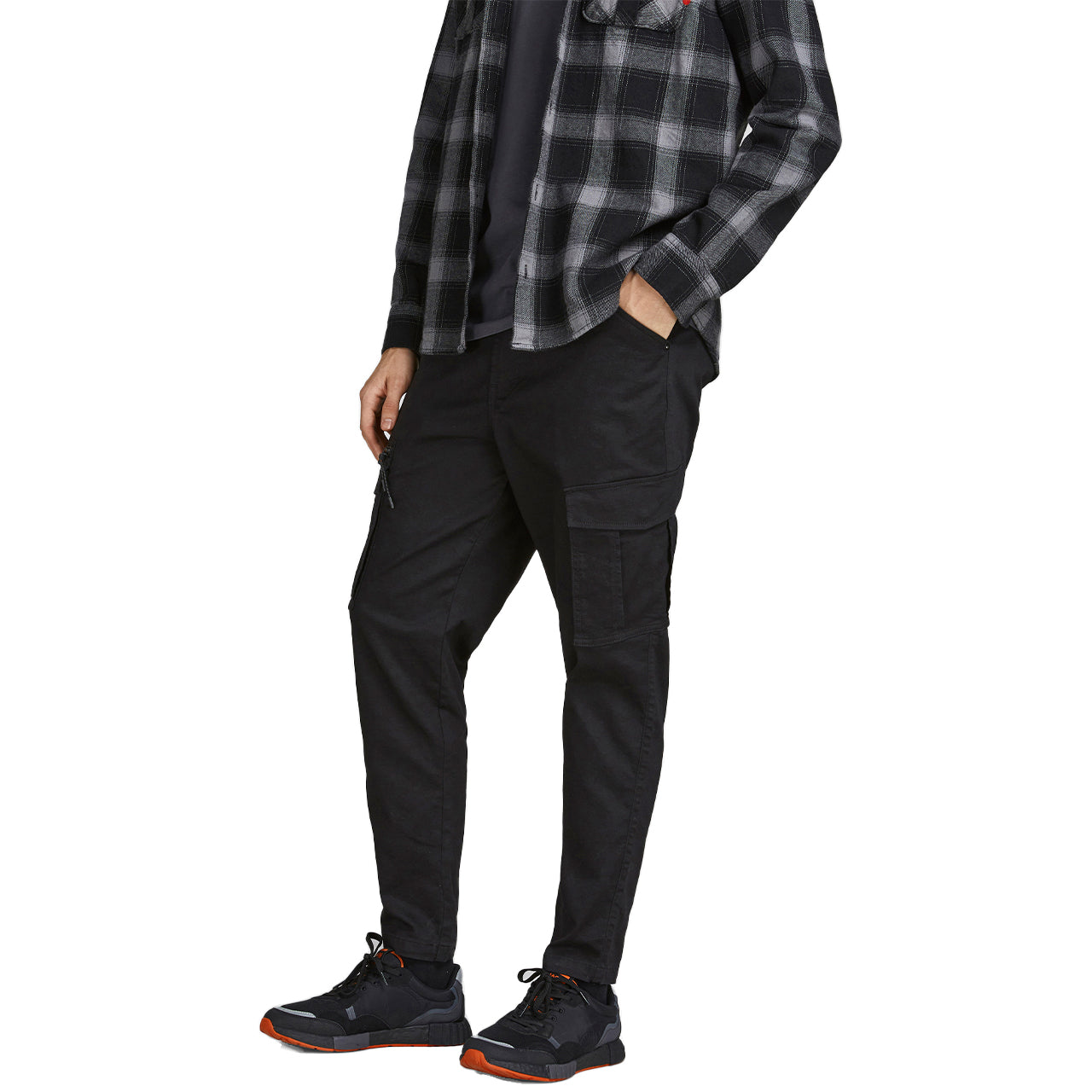  Jack & Jones Ace Trucker Cargo Trousers - Black - Bonton
