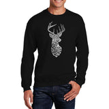 Word Art Crewneck Sweatshirt - Types of Deer