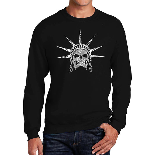 Word Art Crewneck Sweatshirt - Freedom Skull