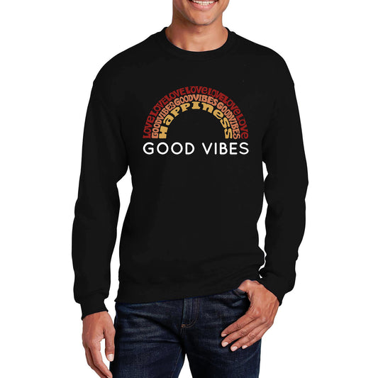 Word Art Crewneck Sweatshirt - Good Vibes