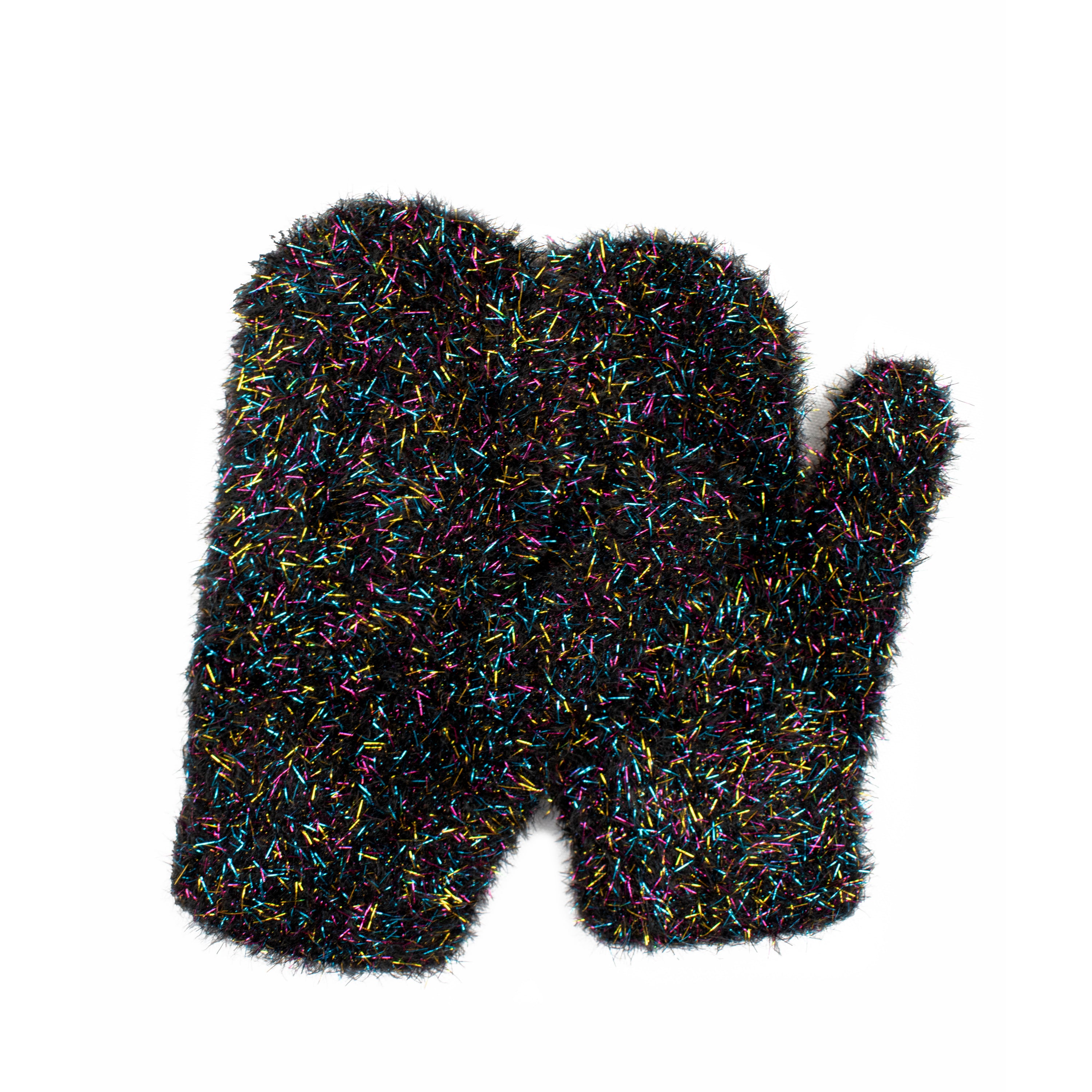  Tinsel Yarn Mitten - Silver - Bonton