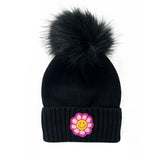 Smiley Flower Terry Patch Beanie