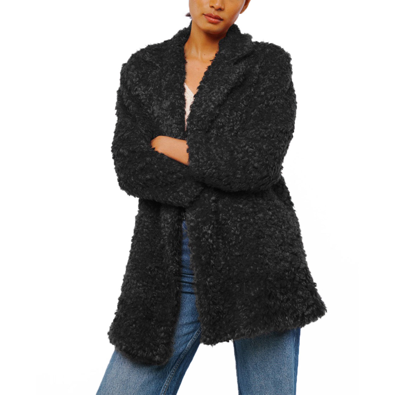  Mya Fuzzy Jacket - Black - Bonton