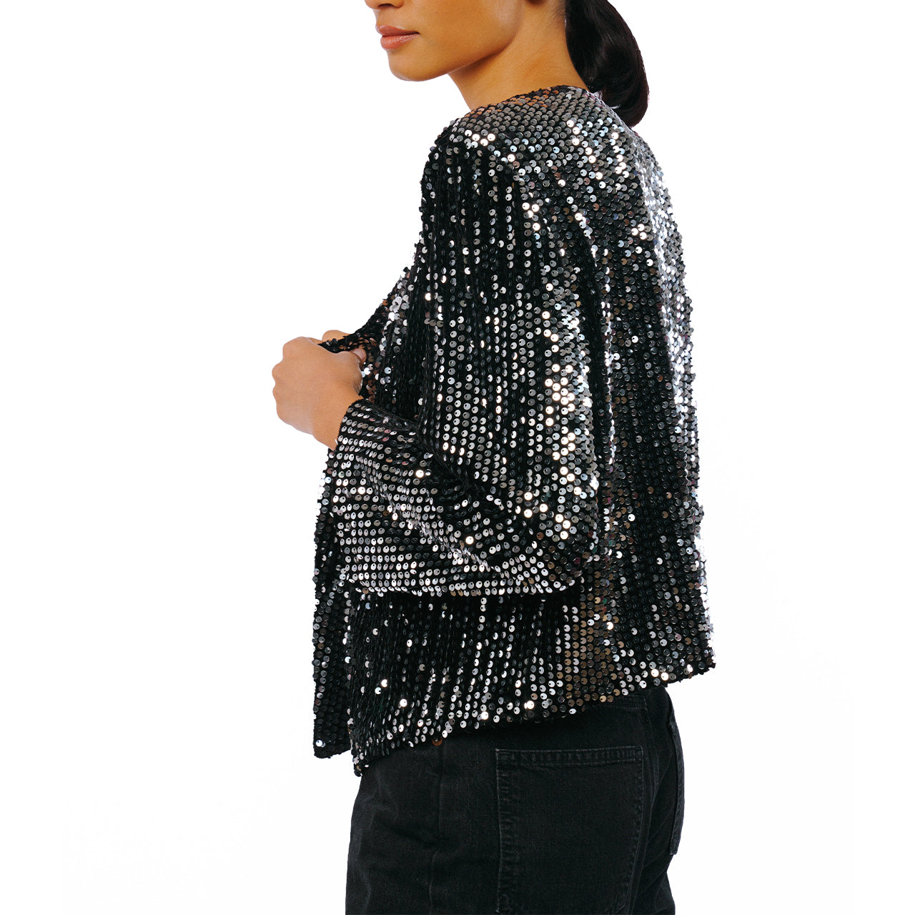  Umera Velvet Sequin Jacket - Black - Bonton