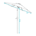 Pool Patio Umbrella with Solar LED Lights, Tilt, and Crank - 9'