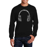 Word Art Crewneck Sweatshirt - Headphones - Languages