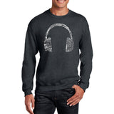 Word Art Crewneck Sweatshirt - Headphones - Languages