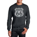 Word Art Crewneck Sweatshirt - Cities Along The Legendary Route 66